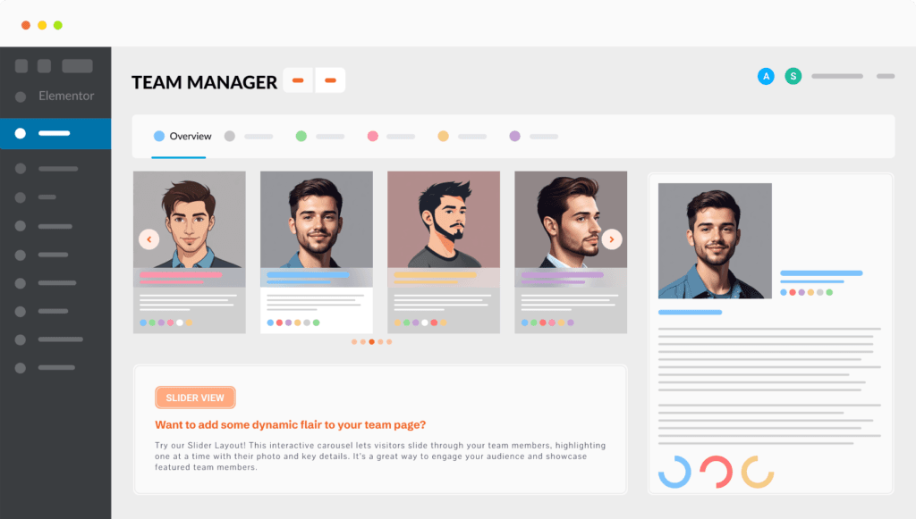 Team Manager Slider Layout